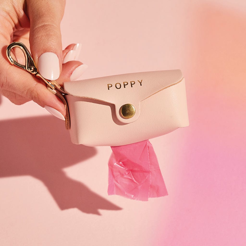 Personalised Leather Dog Poop Bag Holder