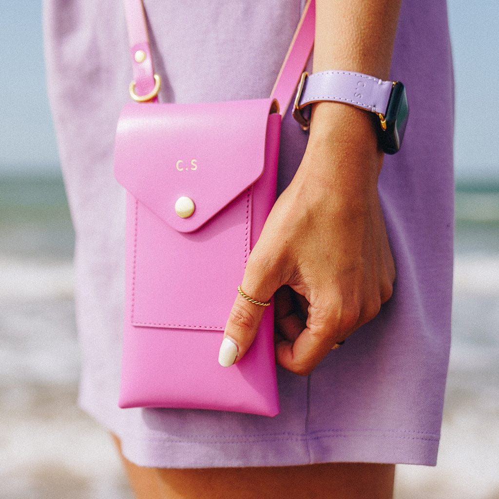 Personalised Leather Phone Pouch