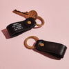 Personalised 'Any Message' Leather Keyring sbri