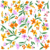 Lilac, yellow, orange and white floral pattern, designed by Elizabeth Rachael in collaboration with Sbri