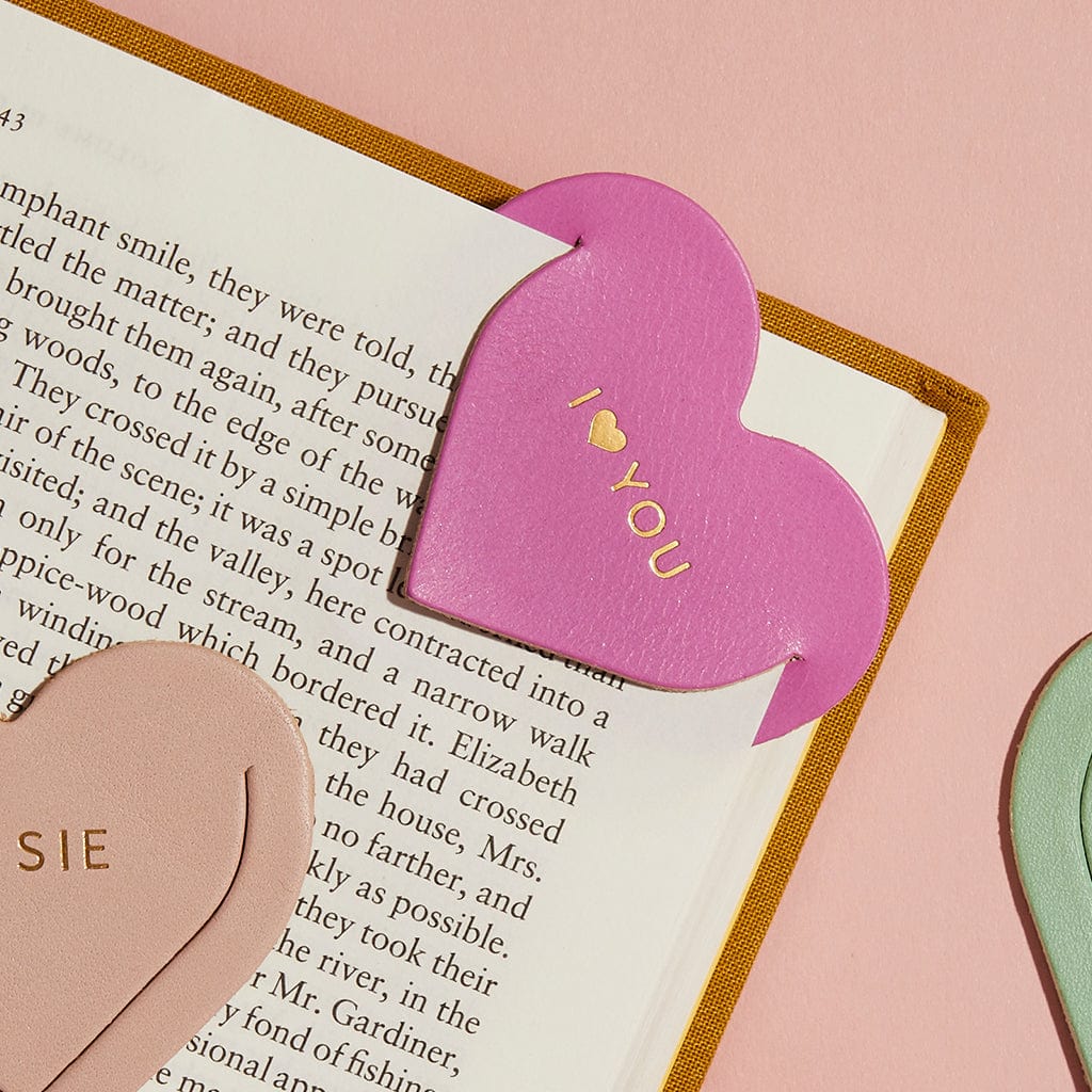 Personalised Leather Heart Bookmark | Sbri