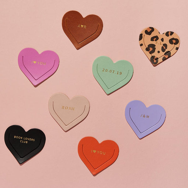 Personalised Leather Heart Bookmark