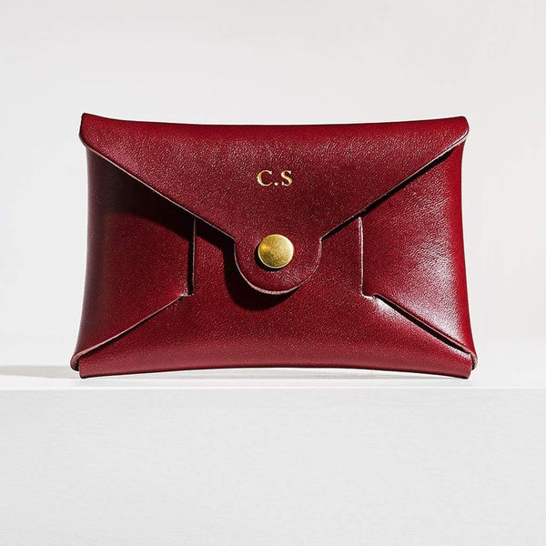 margot burgundy leather personalised coin purse sbri sbri