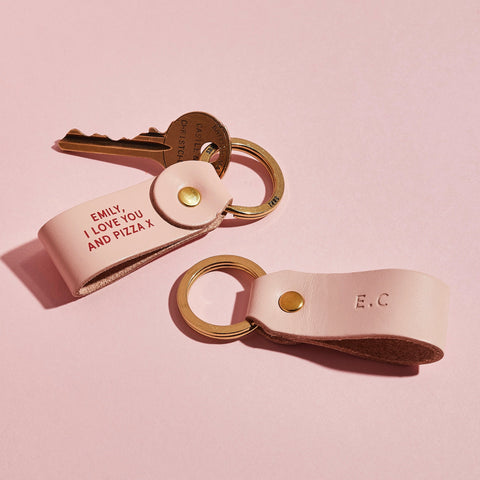 Personalised 'Any Message' Leather Keyring sbri