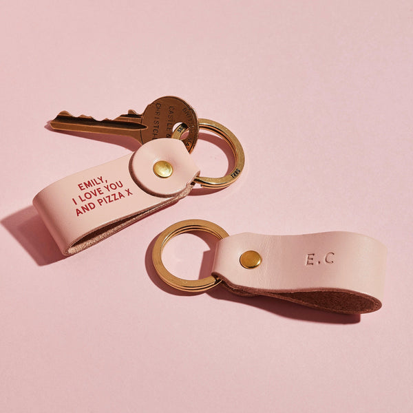 Personalised 'Any Message' Leather Keyring sbri